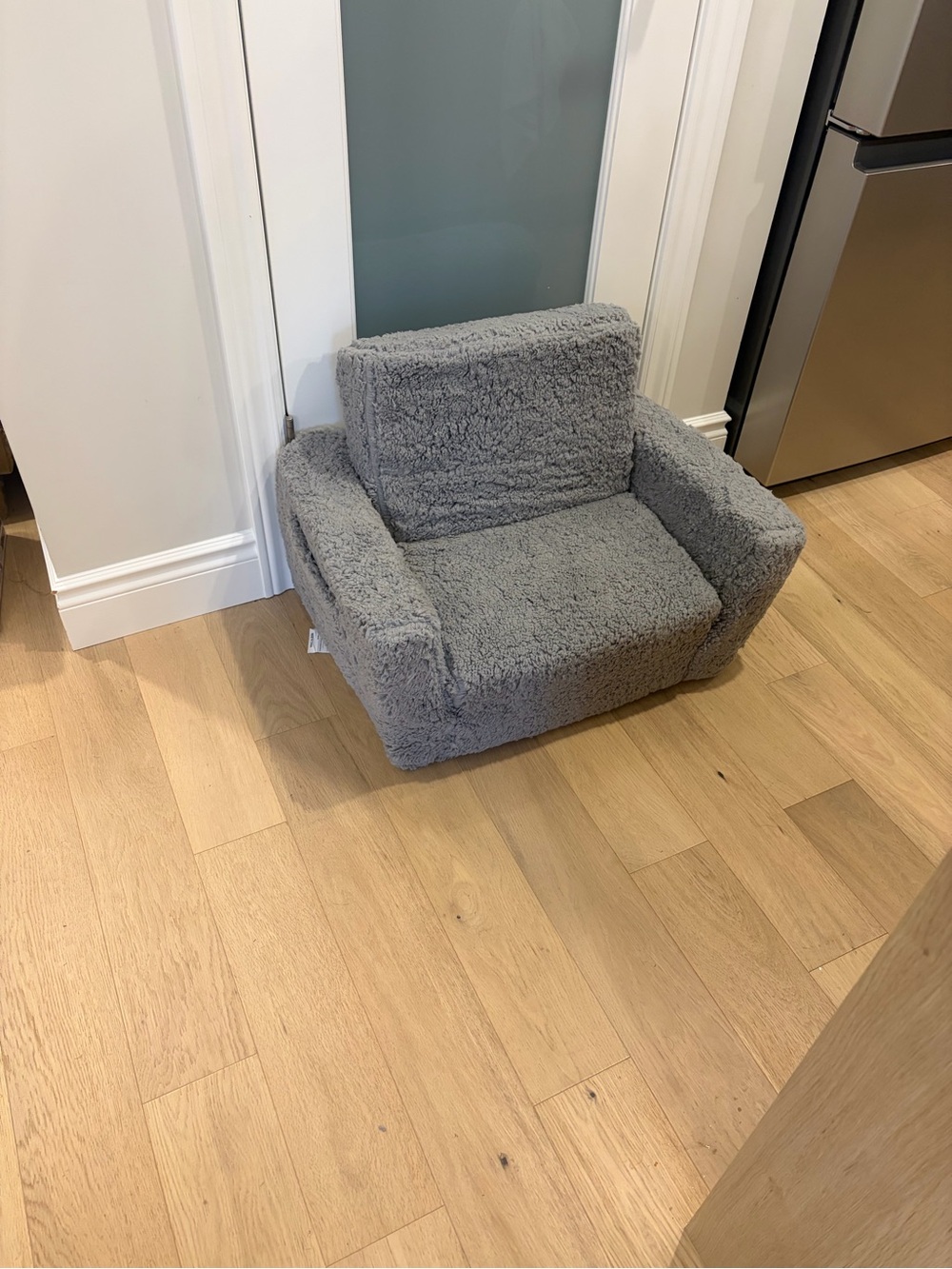 Cozy Gray Plush Accent Chair for Kids - Home Accents